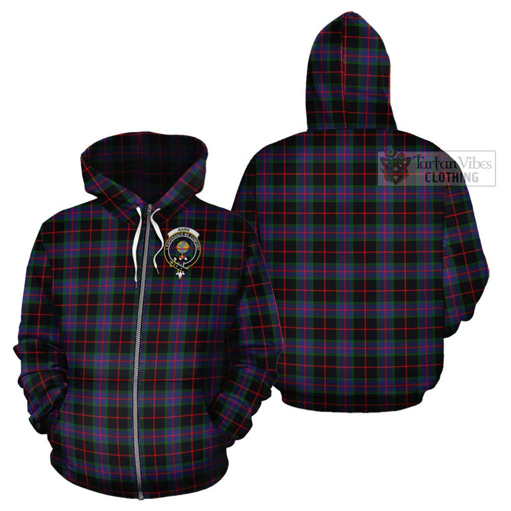 Nairn Tartan Cotton Hoodie with Family Crest Zip Hoodie - Tartan Vibes Clothing