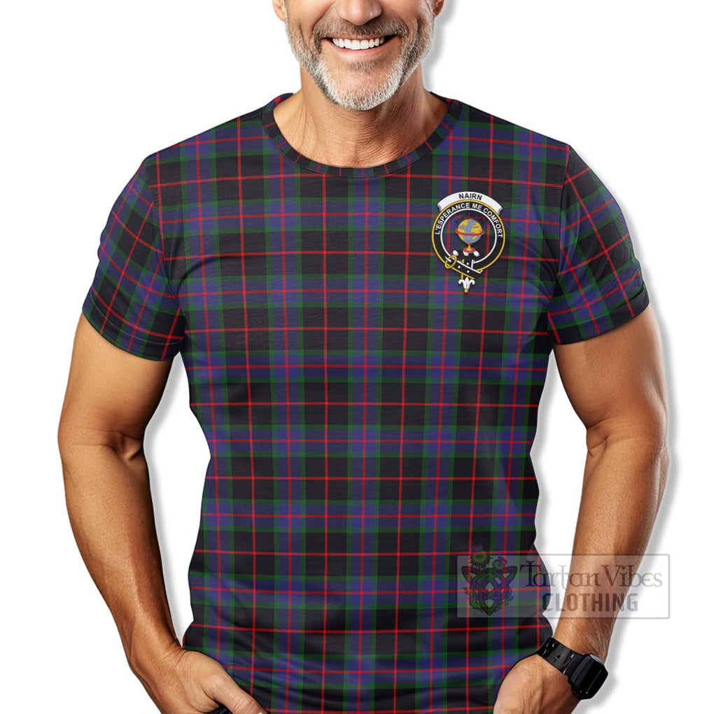 Tartan Vibes Clothing Nairn Tartan T-Shirt with Family Crest Celtic Skull Style