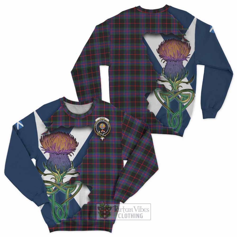 Nairn Tartan Family Crest Sweatshirt Scottish Thistle Celtic Inspired - Tartan Vibes Clothing