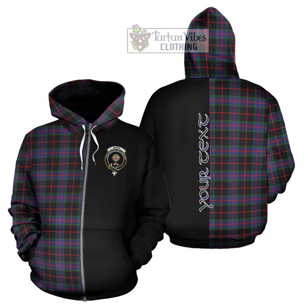 Nairn Tartan Hoodie with Family Crest and Half Of Me Style - Tartanvibesclothing Shop