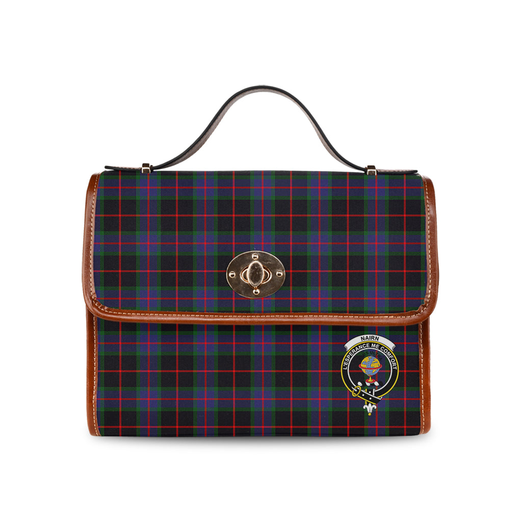 nairn-tartan-leather-strap-waterproof-canvas-bag-with-family-crest