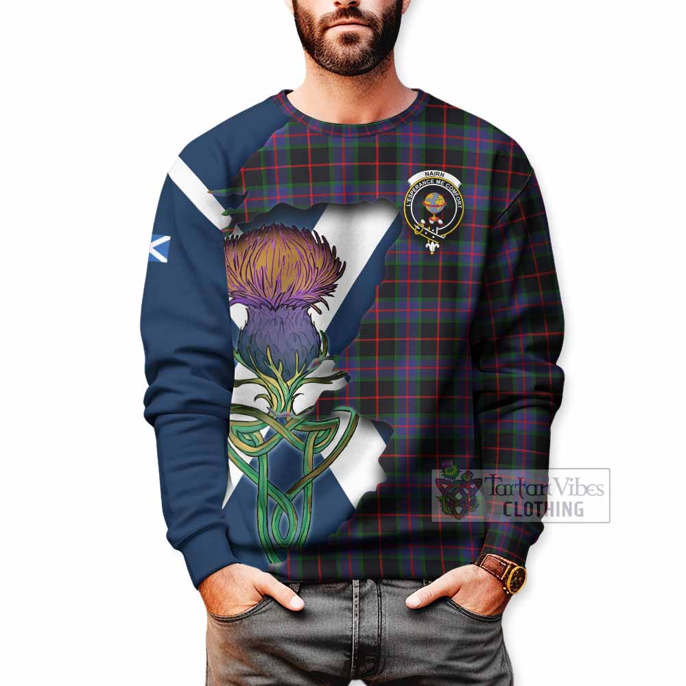 Nairn Tartan Family Crest Sweatshirt Scottish Thistle Celtic Inspired - Tartan Vibes Clothing