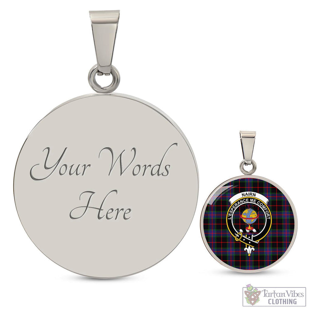 Tartan Vibes Clothing Nairn Tartan Circle Necklace with Family Crest