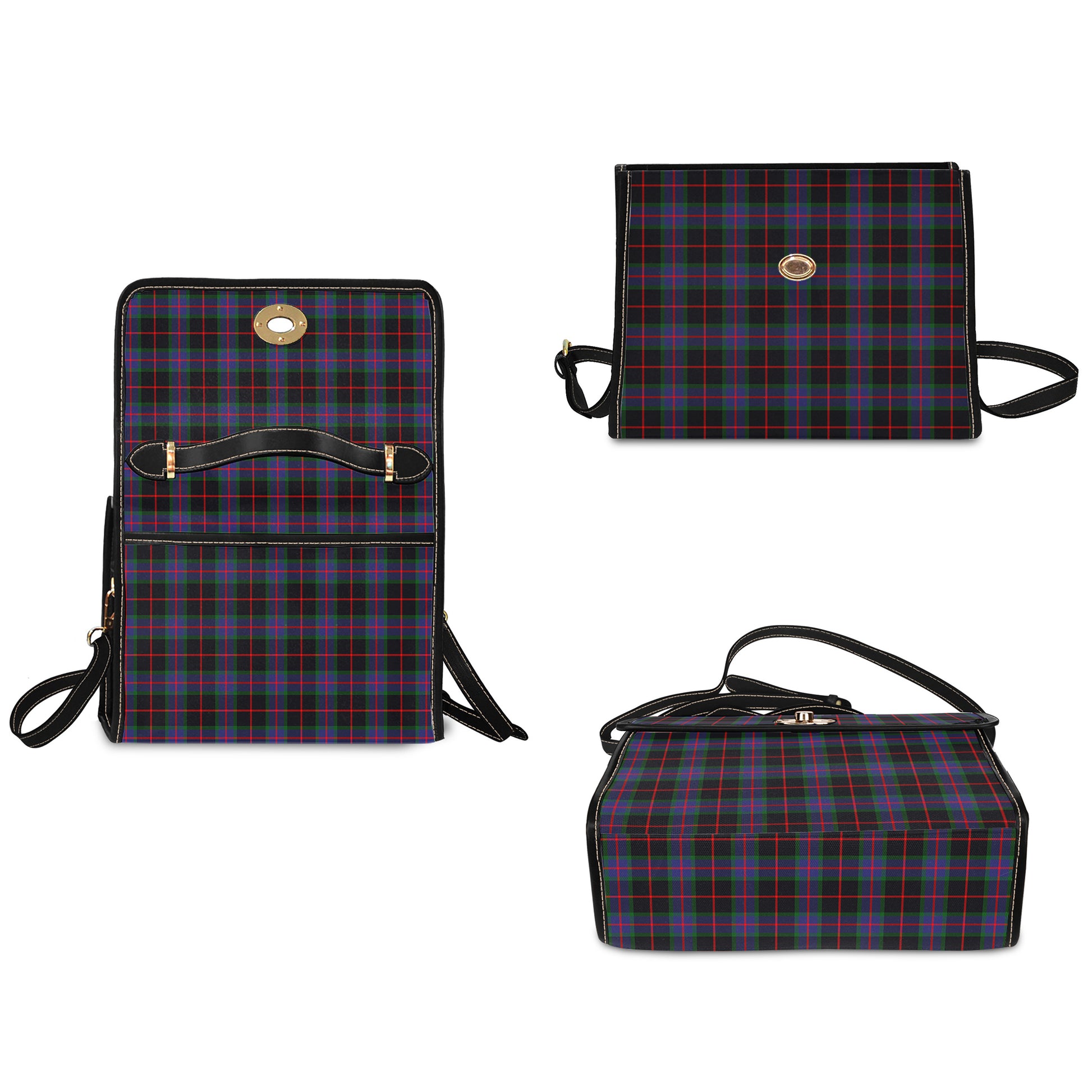 nairn-tartan-leather-strap-waterproof-canvas-bag