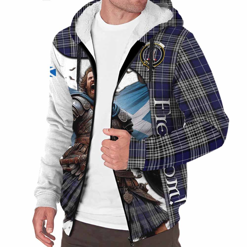 Tartan Vibes Clothing Napier Crest Tartan Sherpa Hoodie Inspired by the Freedom of Scottish Warrior