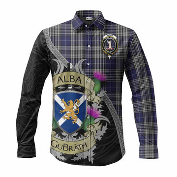 Napier Tartan Family Crest Long Sleeve Button Shirt Lion Rampant Royal Thistle Shield Celtic Inspired Men's Shirt S - Tartan Vibes Clothing