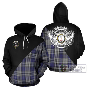 Napier Tartan Hoodie with Family Crest and Military Logo Style