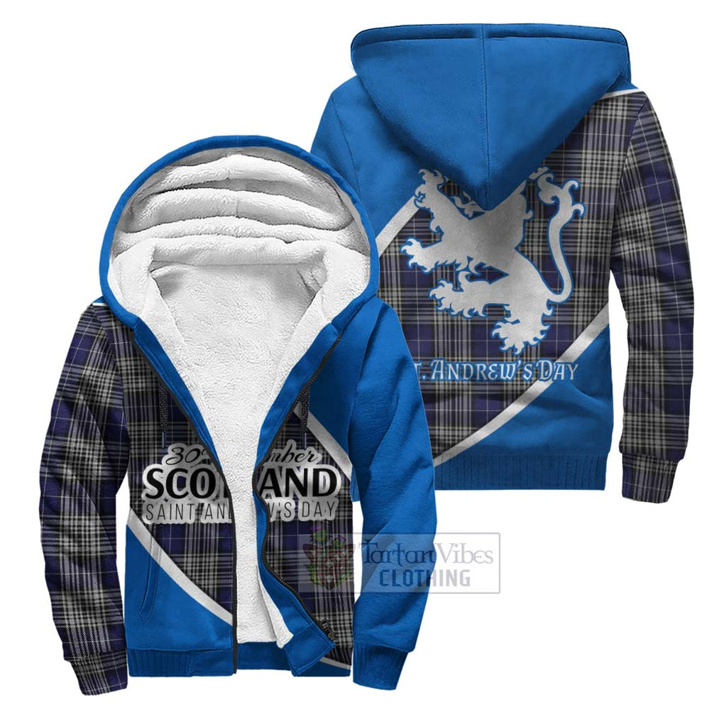 Tartan Vibes Clothing Napier Family Crest Tartan Sherpa Hoodie Celebrate Saint Andrew's Day in Style