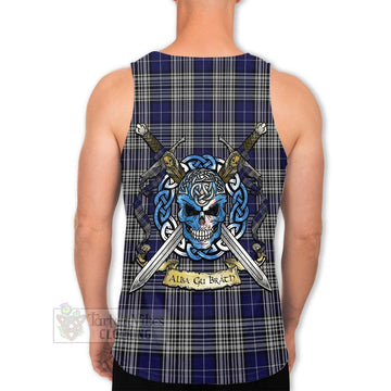 Napier Tartan Men's Tank Top with Family Crest Celtic Skull Style Men - Tartan Vibes Clothing