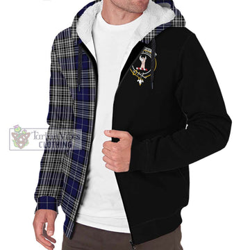 Napier Tartan Sherpa Hoodie with Family Crest and Half Of Me Style