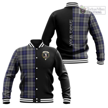 Napier Tartan Baseball Jacket with Family Crest and Half Of Me Style