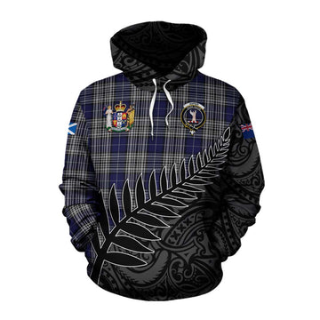 Napier Crest Tartan Cotton Hoodie with New Zealand Silver Fern Half Style