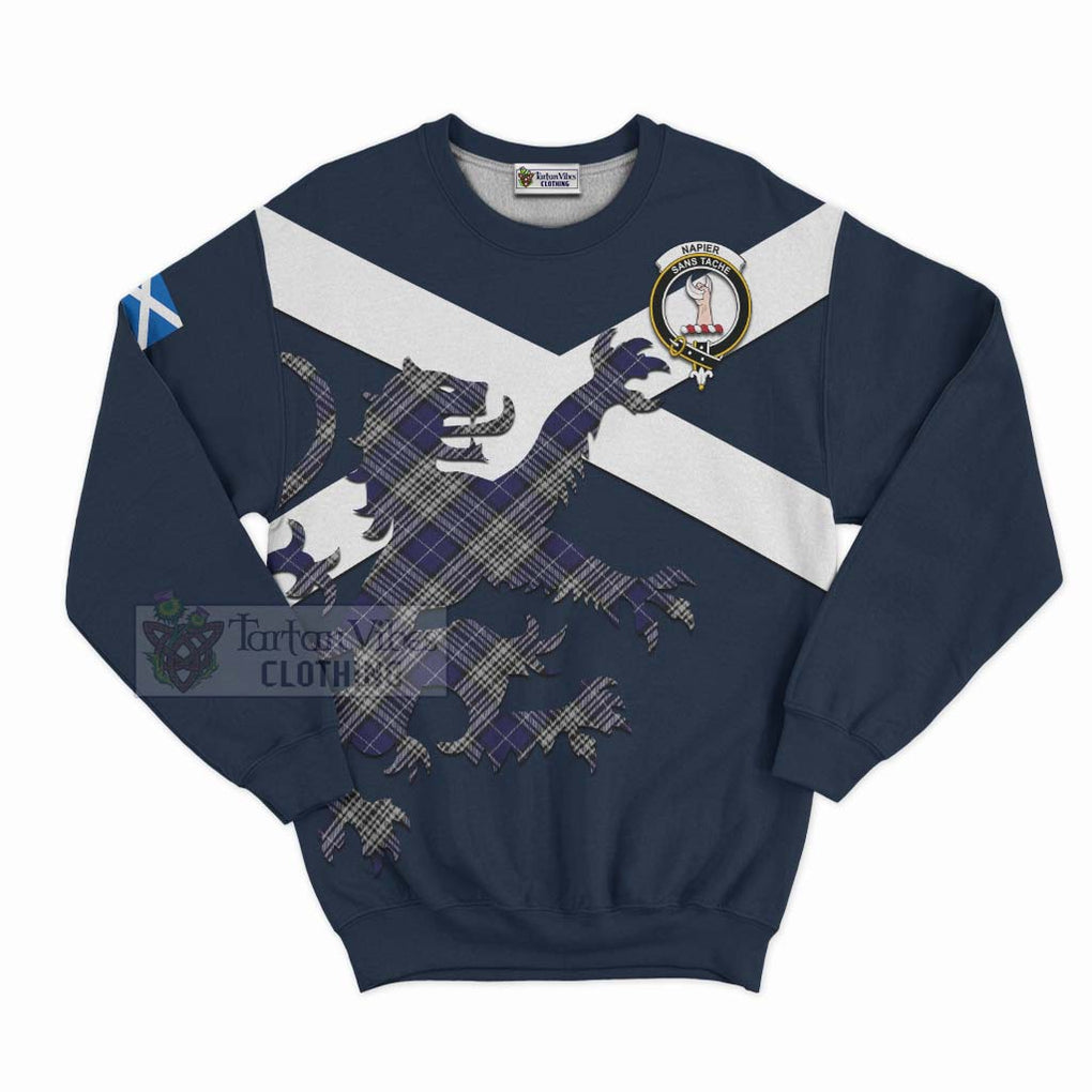 Tartan Vibes Clothing Napier Tartan Lion Rampant Sweatshirt – Proudly Display Your Heritage with Alba Gu Brath and Clan Name