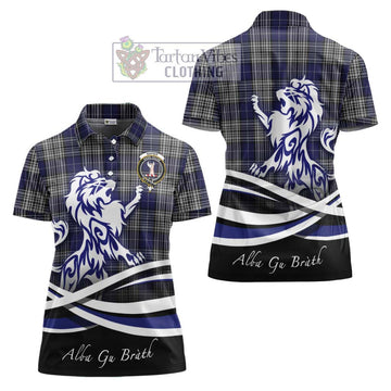 Napier Tartan Women's Polo Shirt with Alba Gu Brath Regal Lion Emblem