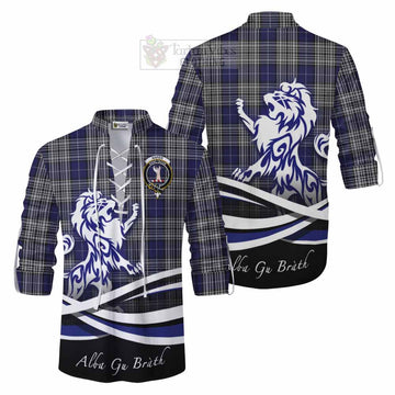 Napier Tartan Ghillie Kilt Shirt with Alba Gu Brath Regal Lion Emblem