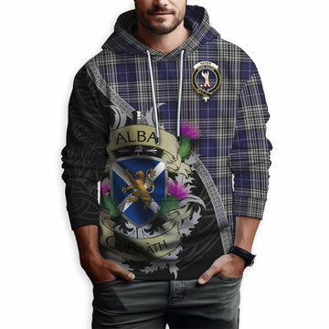 Napier Tartan Family Crest Hoodie Lion Rampant Royal Thistle Shield Celtic Inspired Pullover Hoodie - Tartan Vibes Clothing