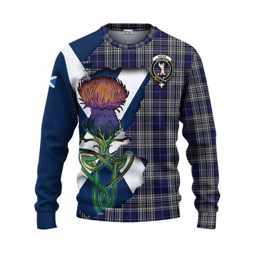 Napier Tartan Family Crest Knitted Sweater Scottish Thistle Celtic Inspired Unisex - Tartan Vibes Clothing
