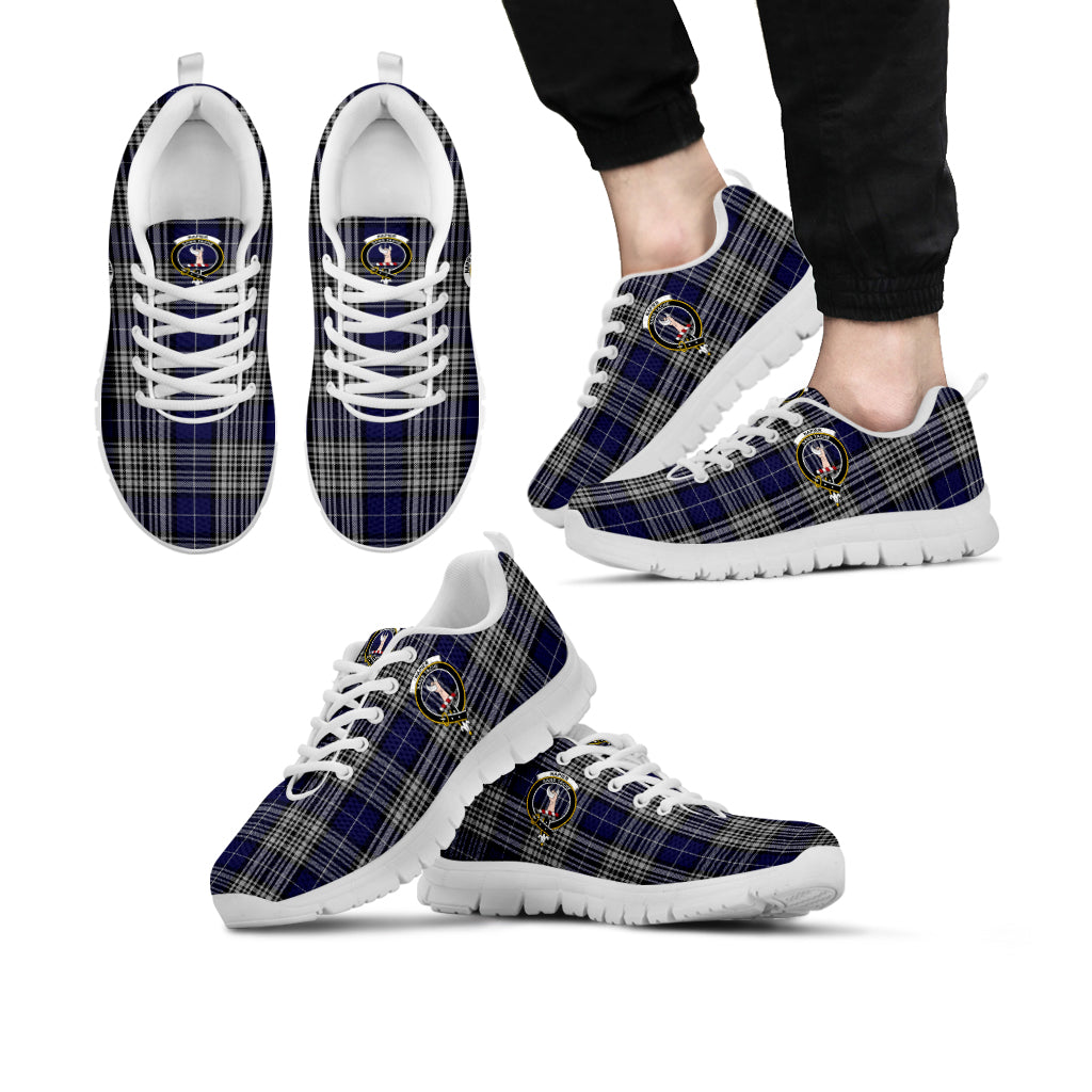 Napier Tartan Sneakers with Family Crest Kid's Sneakers - Tartan Vibes Clothing