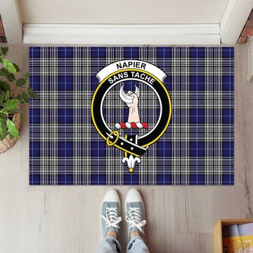 Napier Tartan Door Mat with Family Crest