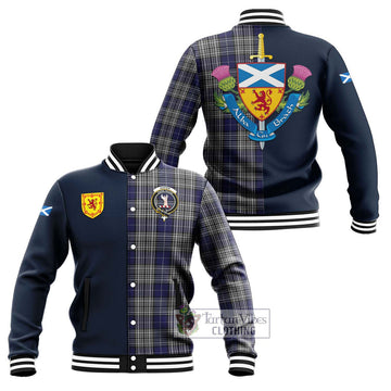 Napier Tartan Baseball Jacket Alba with Scottish Lion Royal Arm Half Style