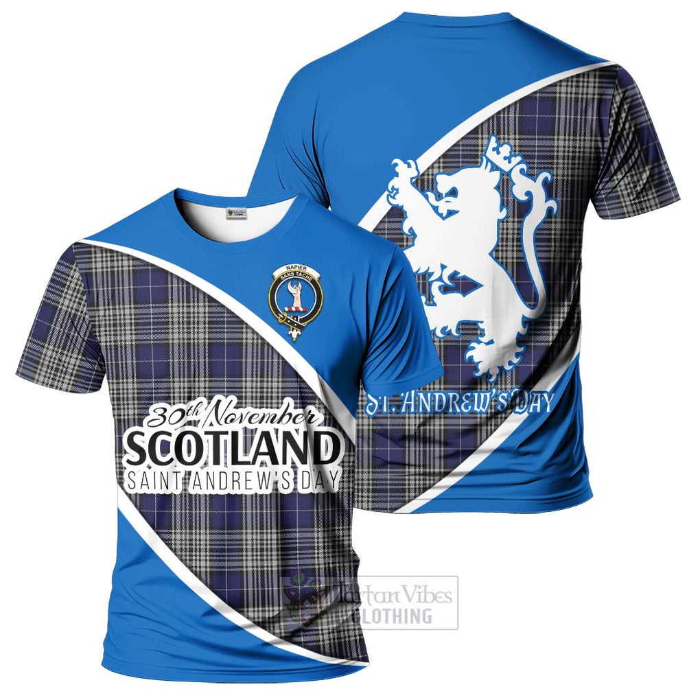 Tartan Vibes Clothing Napier Family Crest Tartan T-Shirt Celebrate Saint Andrew's Day in Style