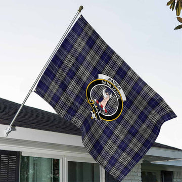 Napier Tartan House Flag with Family Crest