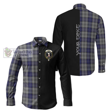 Napier Tartan Long Sleeve Button Shirt with Family Crest and Half Of Me Style