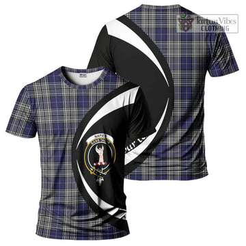 Napier Tartan T-Shirt with Family Crest Circle Style