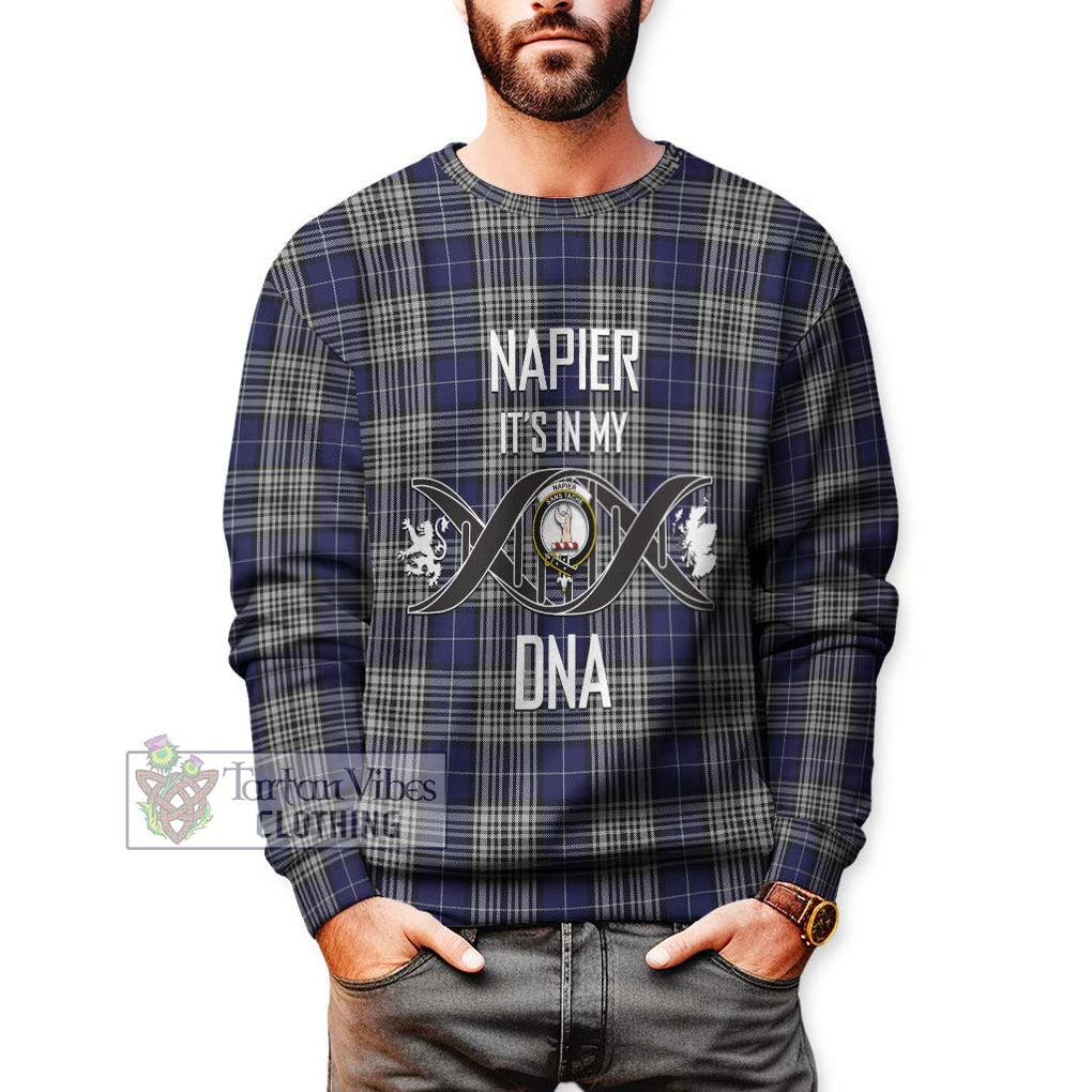 Napier Tartan Sweatshirt with Family Crest DNA In Me Style Unisex - Tartanvibesclothing Shop