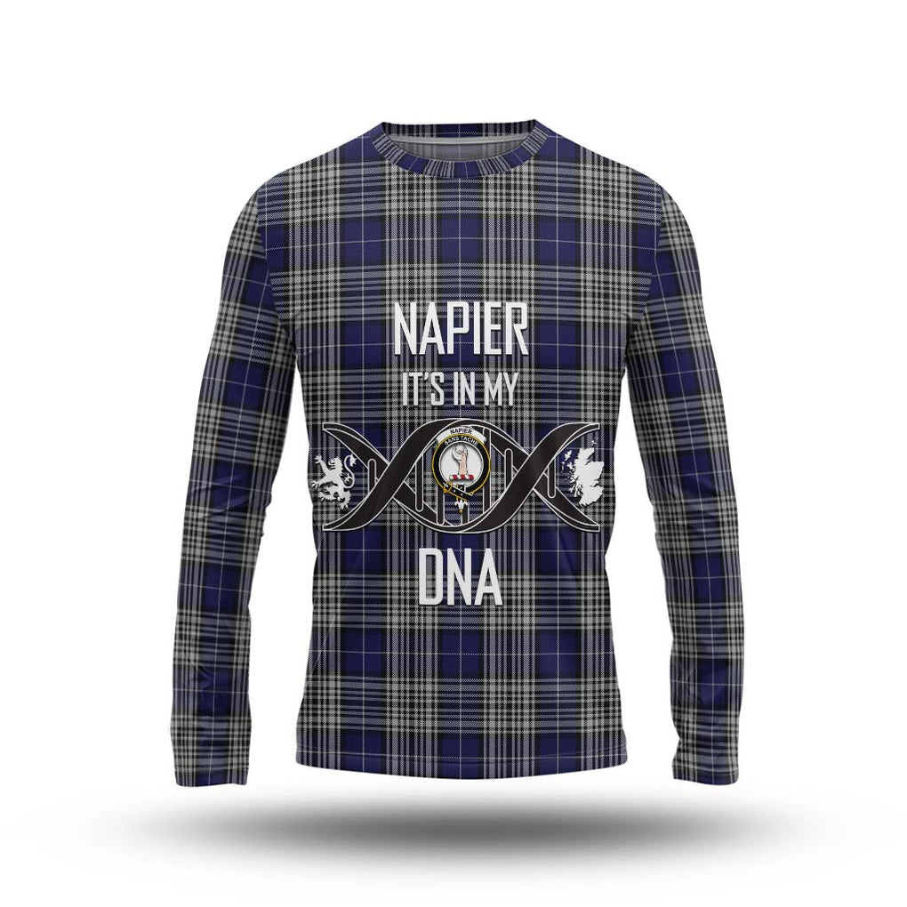 Napier Tartan Long Sleeve T-Shirt with Family Crest DNA In Me Style Unisex - Tartanvibesclothing Shop