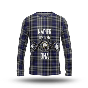 Napier Tartan Long Sleeve T-Shirt with Family Crest DNA In Me Style