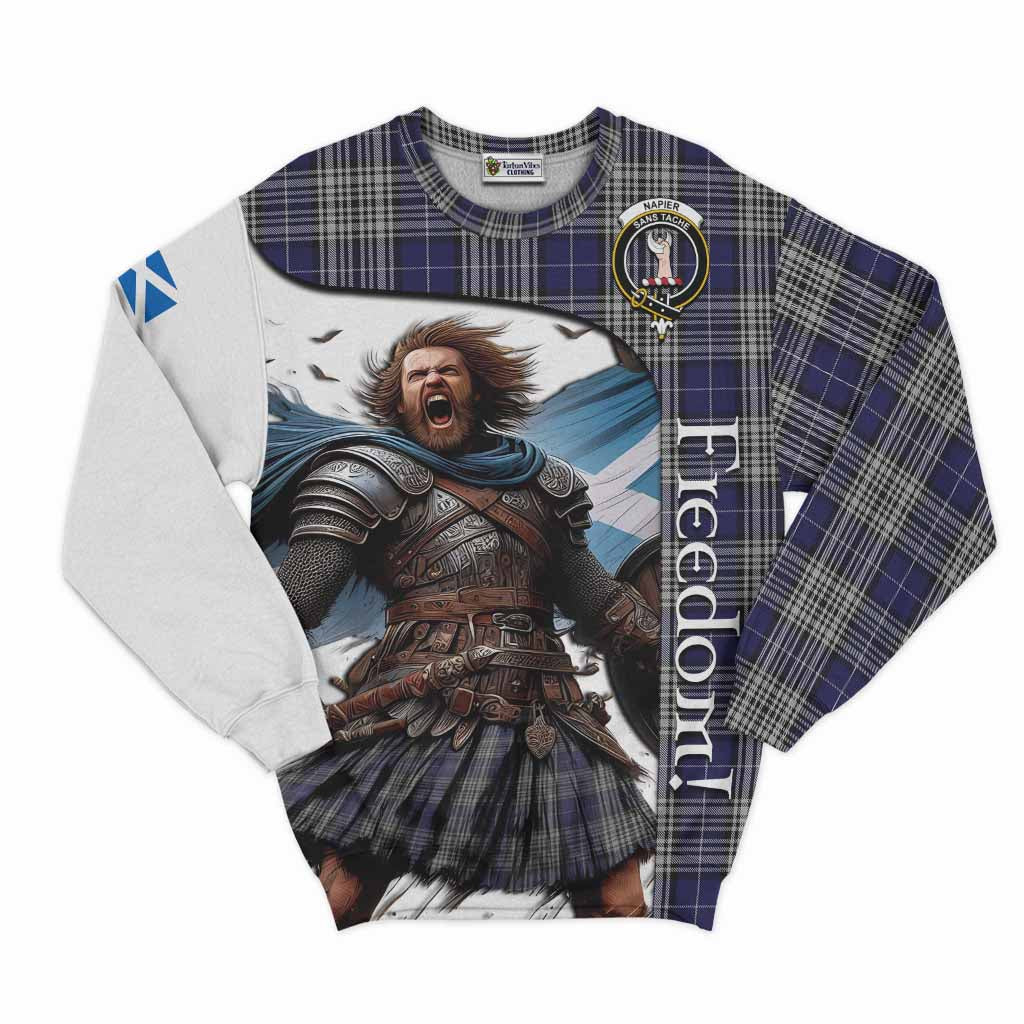 Tartan Vibes Clothing Napier Crest Tartan Sweatshirt Inspired by the Freedom of Scottish Warrior