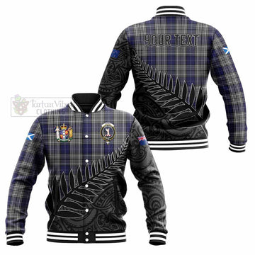 Napier Crest Tartan Baseball Jacket with New Zealand Silver Fern Half Style