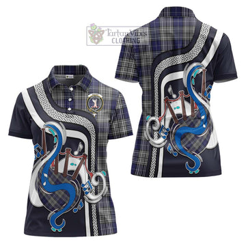 Napier Tartan Women's Polo Shirt with Epic Bagpipe Style