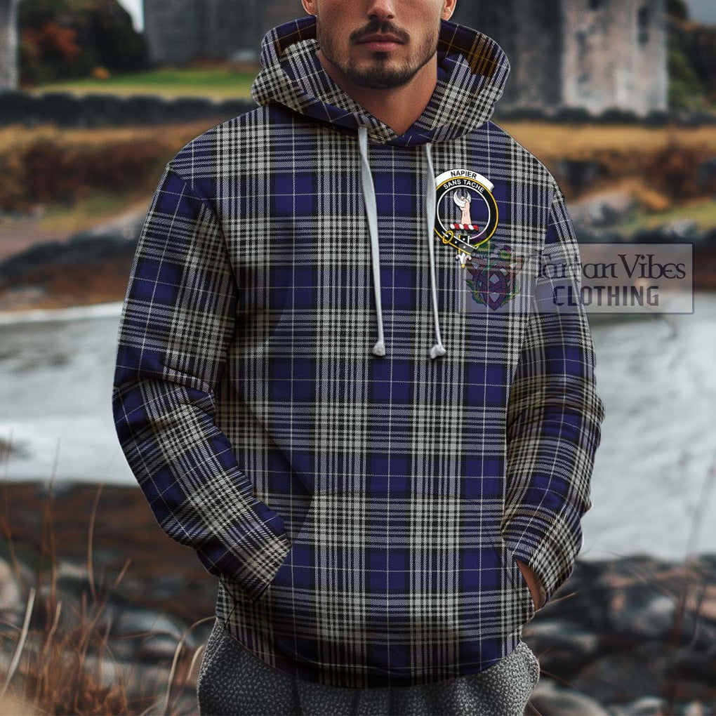 Napier Tartan Cotton Hoodie with Family Crest Pullover Hoodie XS - Tartan Vibes Clothing