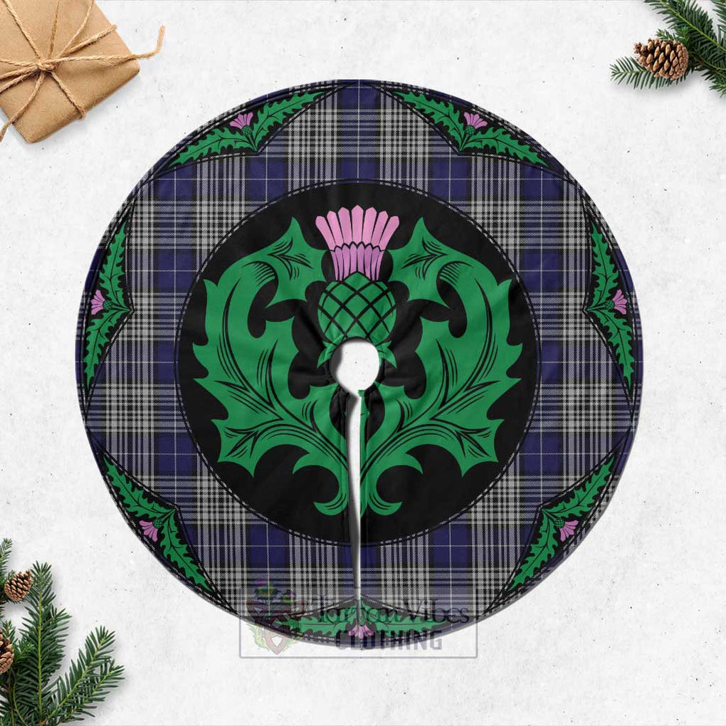 Tartan Vibes Clothing Napier Tartan Christmas Tree Skirt Scottish Thistle Style