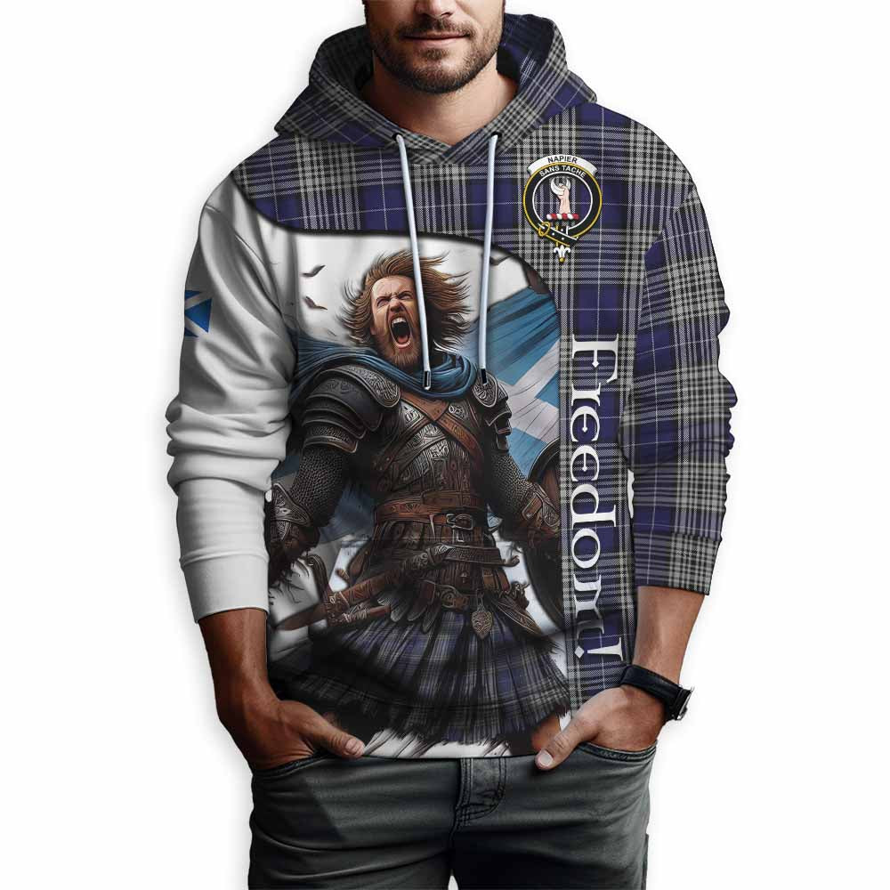 Tartan Vibes Clothing Napier Crest Tartan Hoodie Inspired by the Freedom of Scottish Warrior