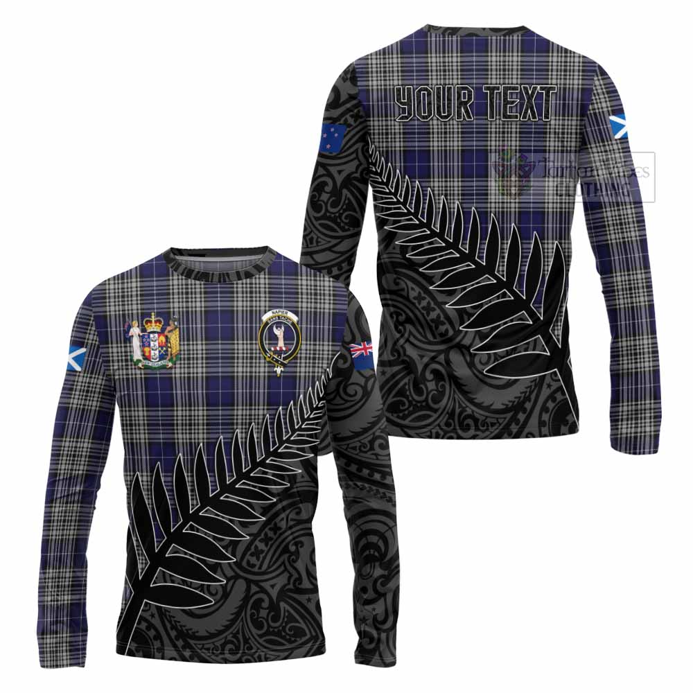 Tartan Vibes Clothing Napier Crest Tartan Long Sleeve T-Shirt with New Zealand Silver Fern Half Style