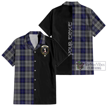 Napier Tartan Short Sleeve Button Shirt with Family Crest and Half Of Me Style