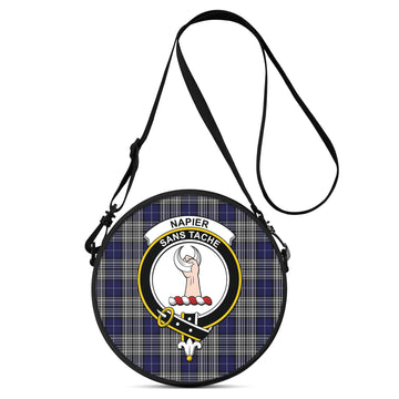 Napier Tartan Round Satchel Bags with Family Crest