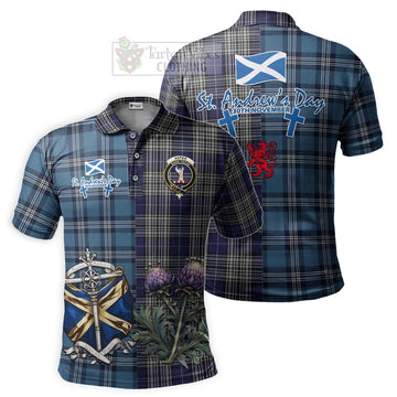 Napier Tartan Polo Shirt Happy St. Andrew's Day Half Tartan Style Kid - Tartan Vibes Clothing