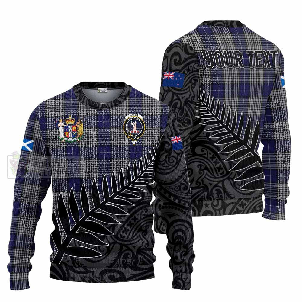 Tartan Vibes Clothing Napier Crest Tartan Knitted Sweater with New Zealand Silver Fern Half Style