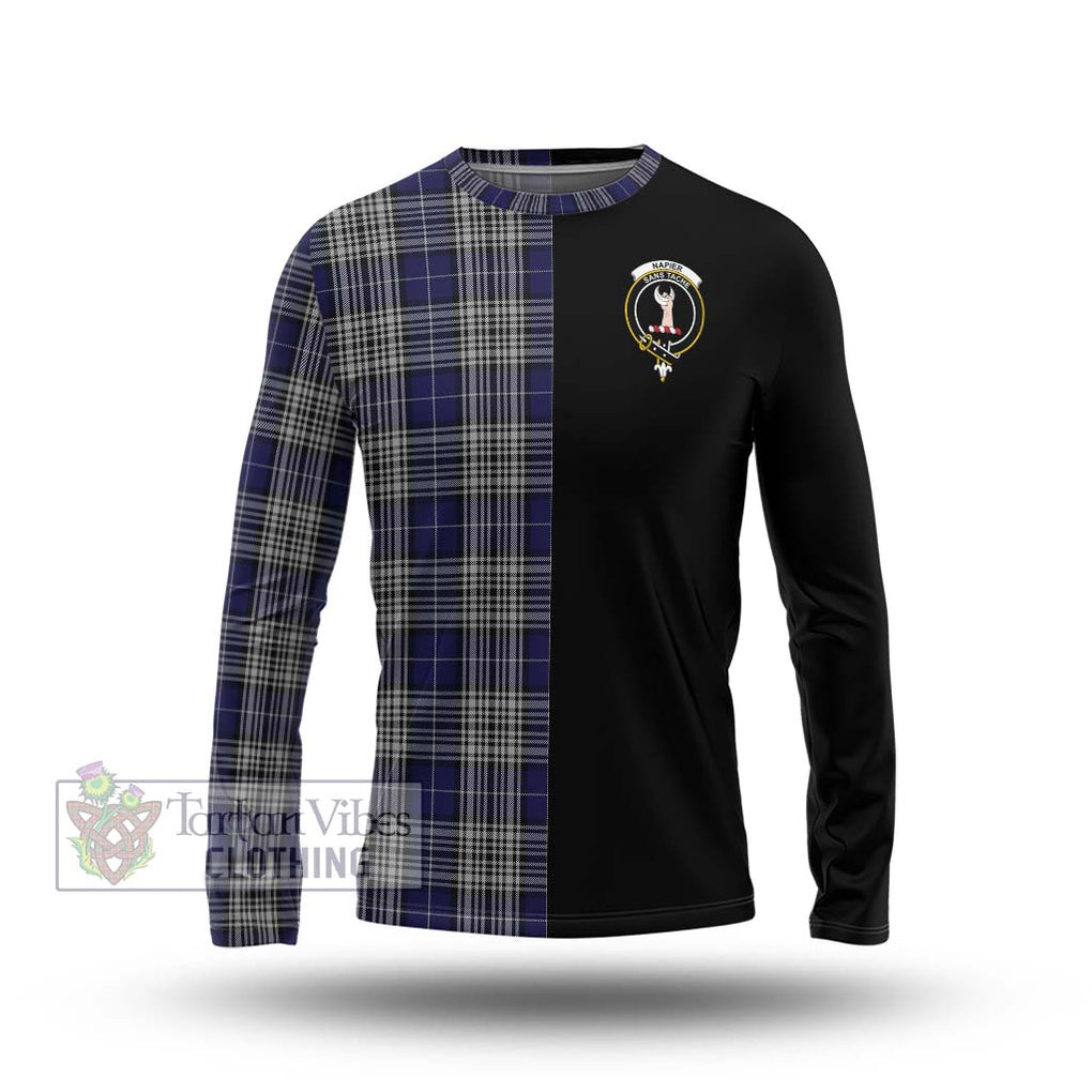 Napier Tartan Long Sleeve T-Shirt with Family Crest and Half Of Me Style Unisex - Tartanvibesclothing Shop