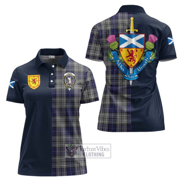 Napier Tartan Women's Polo Shirt Alba with Scottish Lion Royal Arm Half Style