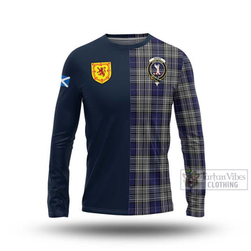 Napier Tartan Long Sleeve T-Shirt Alba with Scottish Lion Royal Arm Half Style