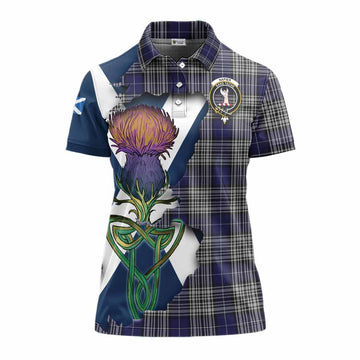 Napier Tartan Family Crest Women's Polo Shirt Scottish Thistle Celtic Inspired Women - Tartan Vibes Clothing