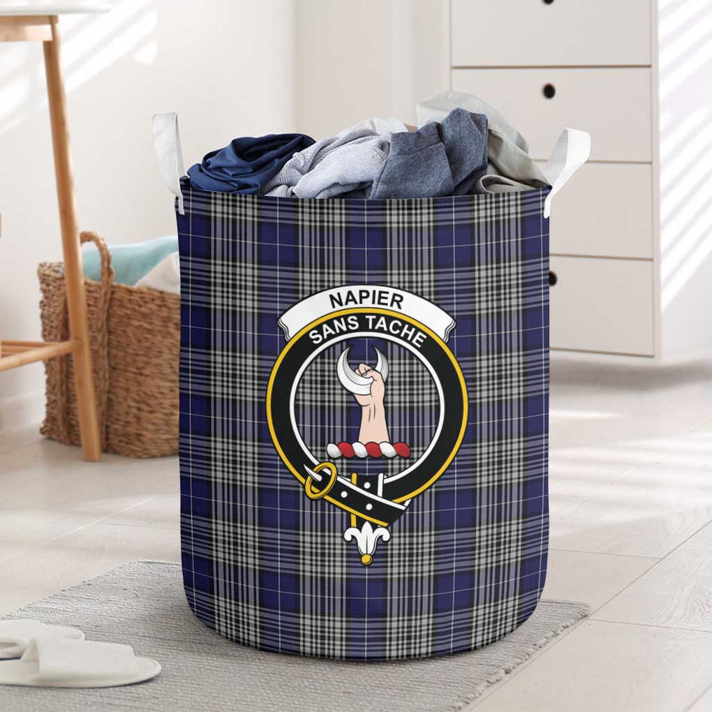 Napier Tartan Laundry Basket with Family Crest One Size - Tartanvibesclothing Shop