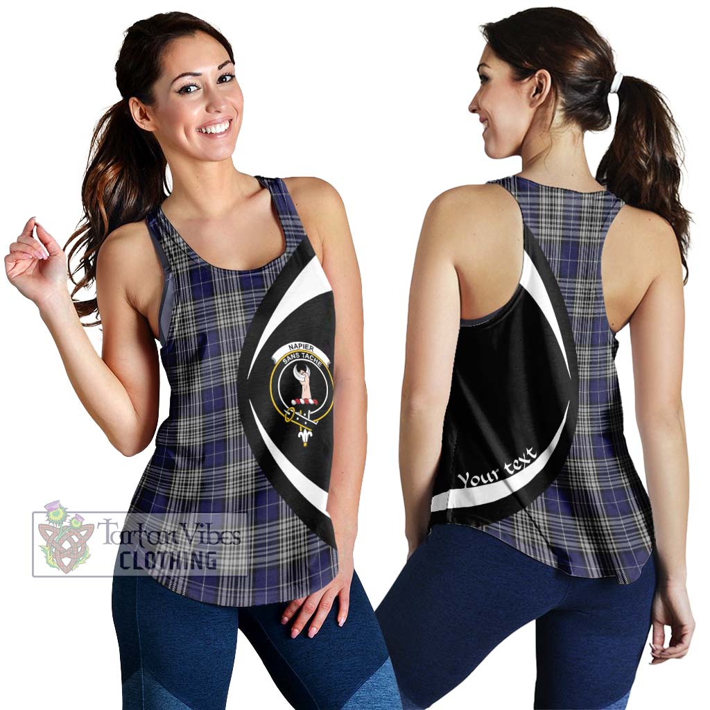 Napier Tartan Women's Racerback Tanks with Family Crest Circle Style 4XL - Tartan Vibes Clothing