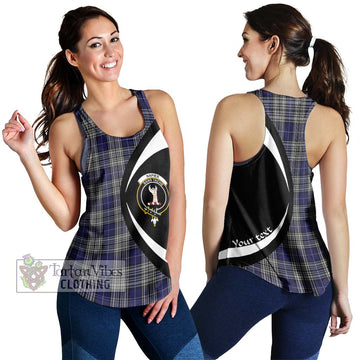 Napier Tartan Women's Racerback Tanks with Family Crest Circle Style