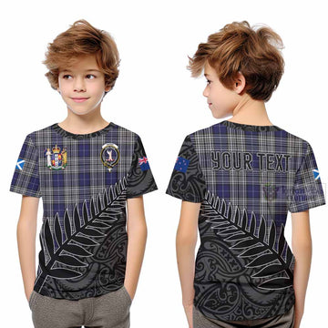 Napier Crest Tartan Kid T-Shirt with New Zealand Silver Fern Half Style